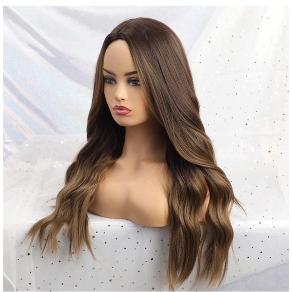 Long Wavy Ombré Brown-Blonde Wig - Picture 5 of 6